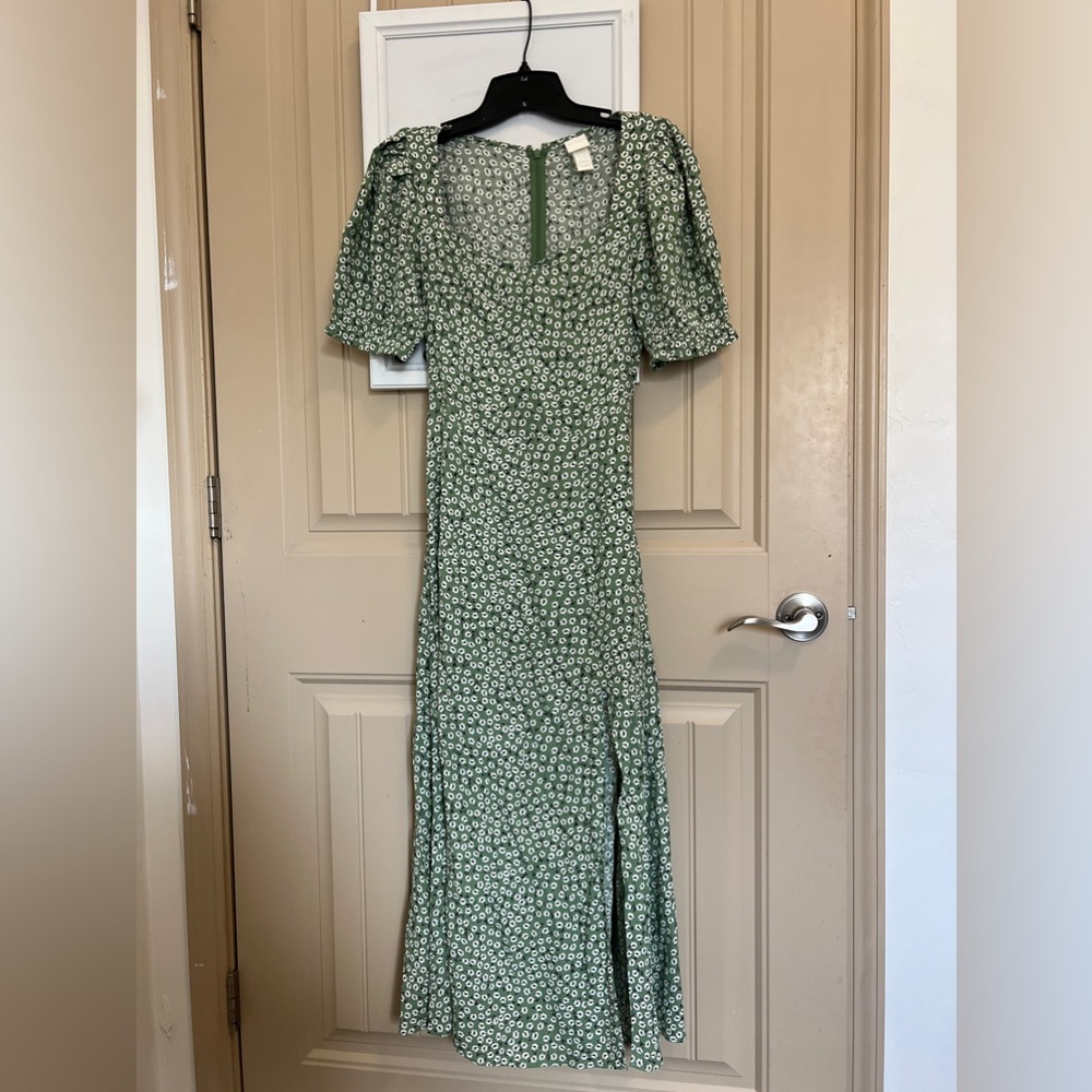 Floral Green Picnic Dress